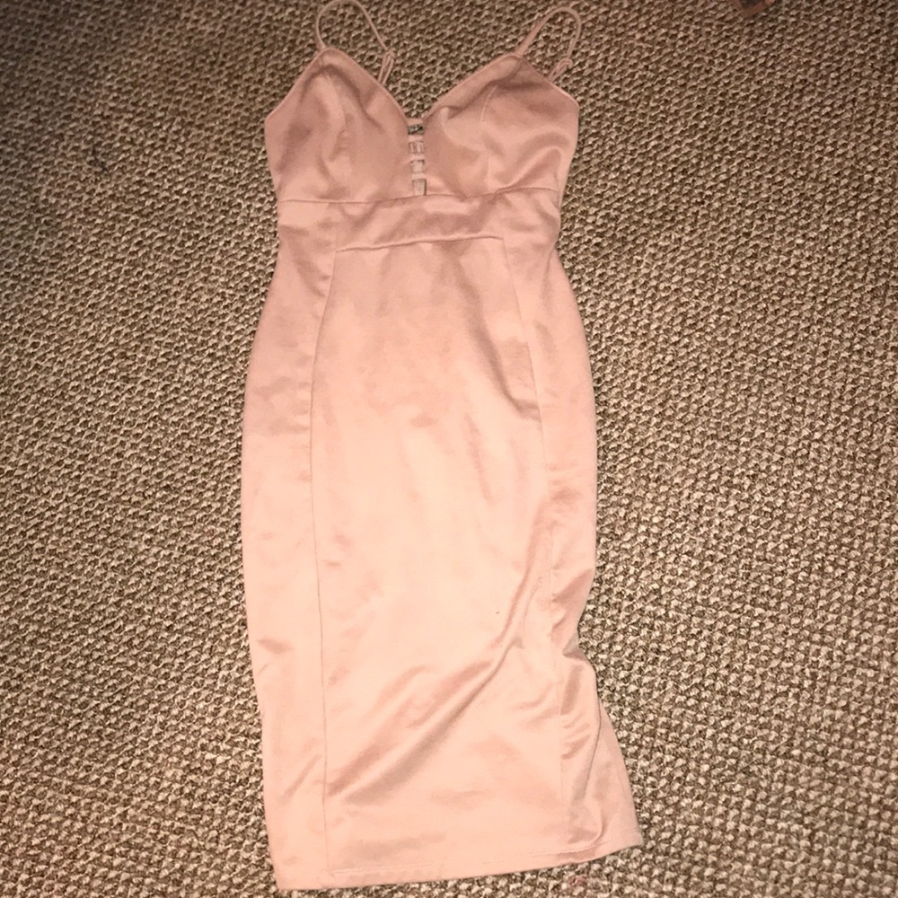 Brown dress with cut outs bodycon